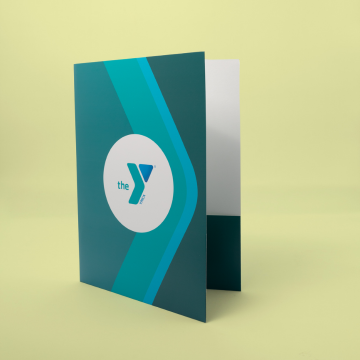Simple teal folder on a light background