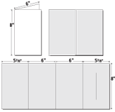 6 x 8 Folded, 23-3/4 x 8 Flat template